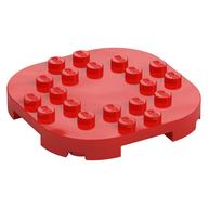 Plate Round Corners 6 x 6 x 2/3 Circle with Reduced Knobs (Red)