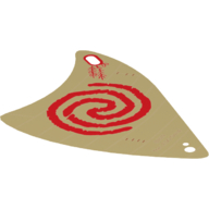 Sail, Triangular, with Red Spiral (Tan)