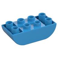 Duplo Brick 2 x 4 Curved Bottom (Dark Azure)