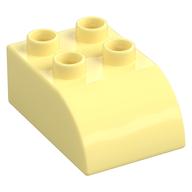 Duplo Brick 2 x 3 with Curved Top (Bright Light Yellow)