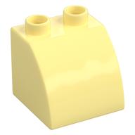 Duplo Brick 2 x 2 x 1 1/2 with Curved Top (Bright Light Yellow)