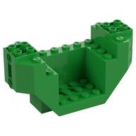 Wedge Brick Special 4 x 10 x 4 with 3 x 4 Recessed and Pin Holes- Plane Bottom (Bright Green)