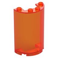 Cylinder Half 2 x 4 x 5 with 1 x 2 cutout (Trans-Neon Orange)