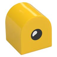Duplo Brick 2 x 2 x 2 Curved Top with Eye with Teardrop Spot Print (Yellow)