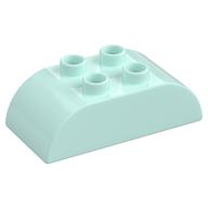 Duplo Brick 2 x 4 Curved Top (Light Aqua)