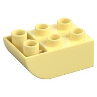 Duplo Brick 2 x 3 with Curved Bottom (Bright Light Yellow)