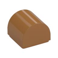 Brick Curved 1 x 1 x 2/3 Double Curved Top, No Studs (Medium Nougat)