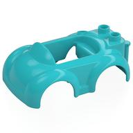Duplo Car Body 4 x 6 x 1 1/2 with Two Studs at Back (Medium Azure)