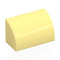Brick Curved 1 x 2 x 1 No Studs (Bright Light Yellow)