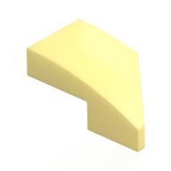 Brick Wedged, Curved 2 x 1 with Stud Notch Left (Bright Light Yellow)