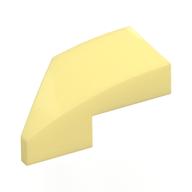 Brick Wedged, Curved 2 x 1 with Stud Notch Right (Bright Light Yellow)