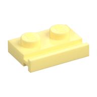 Plate Special 1 x 2 with Door Rail (Bright Light Yellow)