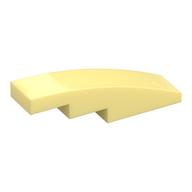 Brick Curved 4 x 1 No Studs [Stud Holder with Symmetric Ridges] (Bright Light Yellow)