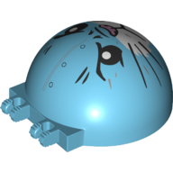Windscreen 6 x 6 x 3 Canopy Half Sphere with Dual 2 Fingers with Cat Face Print (Medium Azure)