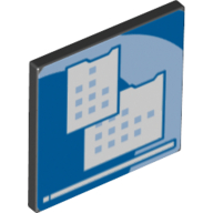 Road Sign Clip-on 2 x 2 Square with Computer Monitor Print [Thick Open O Clip] (Black)