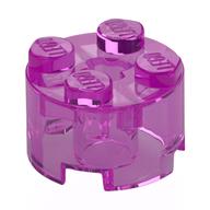 Brick Round 2 x 2 with Axle Hole (Trans-Dark Pink)
