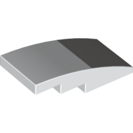 Brick Curved 4 x 2 No Studs with Light Bluish Grey Square Print (White)