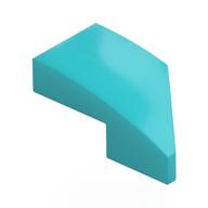 Brick Wedged, Curved 2 x 1 with Stud Notch Left (Medium Azure)