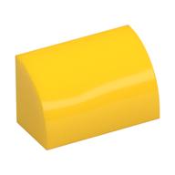 Brick Curved 1 x 2 x 1 No Studs (Yellow)