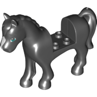Animal, Horse with 2 x 2 Cutout, White Spot on Nose Print (Black)