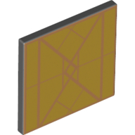 Road Sign Clip-on 2 x 2 Square With Gold Diamond Print (Dark Bluish Gray)