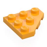 Wedge Plate 3 x 3 Cut Corner (Bright Light Orange)