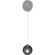 Duplo Winch Drum Narrow Ridged with String and Wrecking Ball (Black)