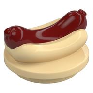 Duplo Food, Hot Dog on Plate (Tan)