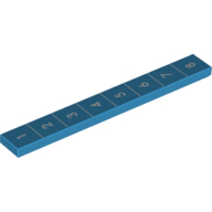 Tile 1 x 8 with 1 to 8 Measuring Chart Print (Dark Azure)