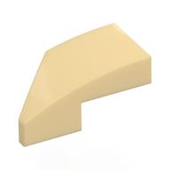 Brick Wedged, Curved 2 x 1 with Stud Notch Right (Tan)