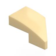 Brick Wedged, Curved 2 x 1 with Stud Notch Left (Tan)
