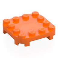 Plate Round Corners 4 x 4 x 2/3 Circle with Reduced Knobs (Orange)