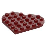 Plate Angled 6 x 6 Heart Shape (Dark Red)