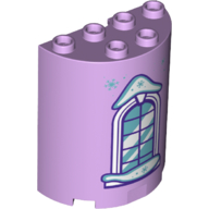 Cylinder Half 2 x 4 x 4 with Window and Snow Print (Lavender)