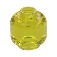 Minifig Head [Plain] [Vented Stud - 2 Holes] (Trans-Yellow)