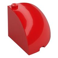 Brick Round Corner 4 x 4 x 3 Quarter Dome Top (Red)