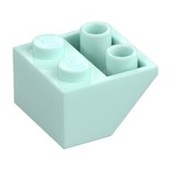 Brick Sloped Inverted 45° 2 x 2 [Ovoid Bottom Pin, Bar-sized Stud Holes] (Light Aqua)