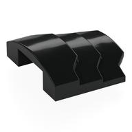 Brick Curved 4 x 3 with 3 Layers, 1 x 3 Cutout on Underside (Black)