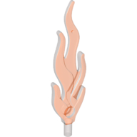 Wave / Flame Rounded Large with Marbled Trans-Brown Pattern (Trans-Neon Orange)
