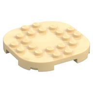 Plate Round Corners 6 x 6 x 2/3 Circle with Reduced Knobs (Tan)