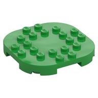 Plate Round Corners 6 x 6 x 2/3 Circle with Reduced Knobs (Bright Green)