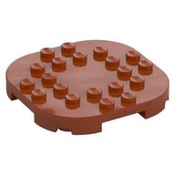 Plate Round Corners 6 x 6 x 2/3 Circle with Reduced Knobs (Dark Orange)