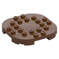 Plate Round Corners 6 x 6 x 2/3 Circle with Reduced Knobs (Reddish Brown)