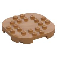 Plate Round Corners 6 x 6 x 2/3 Circle with Reduced Knobs (Medium Nougat)