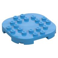 Plate Round Corners 6 x 6 x 2/3 Circle with Reduced Knobs (Dark Azure)
