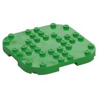 Plate Round Corners 8 x 8 x 2/3 Circle with Reduced Knobs (Bright Green)
