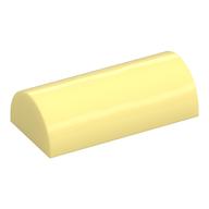 Brick Curved 2 x 4 Double, No Studs, with Groove (Bright Light Yellow)