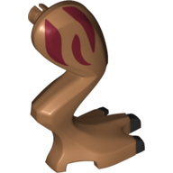 Animal Body Part, Dinosaur, Gallimimus Leg, Right, Dark Red Stripes Print (Medium Nougat)