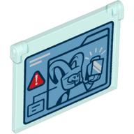 Glass for Window 1 x 4 x 3 [Opening] with Loki Holding 1x1 Brick Print (Trans-Light Blue)