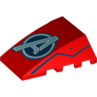 Brick Wedged, Curved 4 x 4 No Top Studs with Avengers 'A' Logo Print (Red)